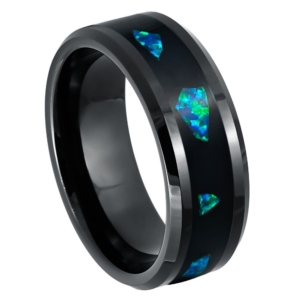 Abalone Blue and Black Ring Josef Elias