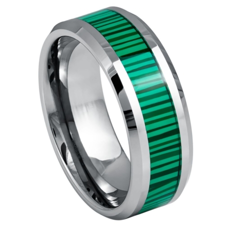 Fabricated Malachite Tungsten Ring by Josef Elias