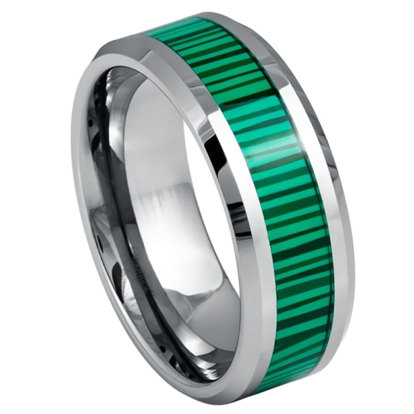 Fabricated Malachite Tungsten Ring by Josef Elias