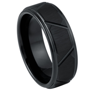Unique Pattern Wedding Ring Black Josef Elias
