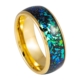 Opal and Abalone Yellow IP Tungsten Ring Josef Elias