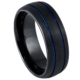 Black and Blue Tungsten Ring
