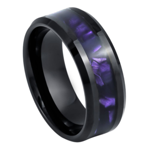 Purple and Black Tungsten Ring