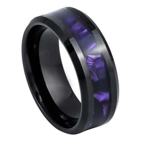 Purple and Black Tungsten Ring