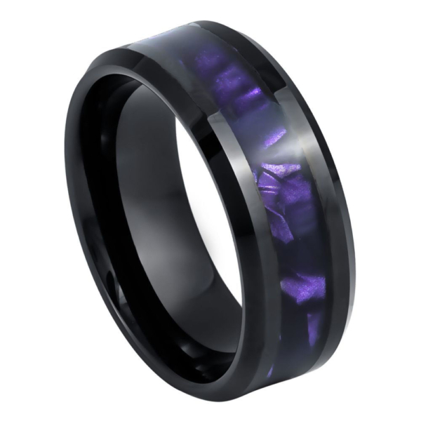 Purple and Black Tungsten Ring