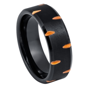 Josef Elias Black and Orange Wedge Ring